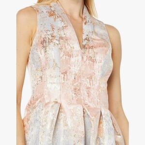 Vince Camuto Fit and Flare Pink Metallic Jacquard Dress (6)